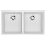 Franke - Maris Undermount 33-in x 18.94-in Granite Double Bowl Kitchen Sink in Polar White - Polar White