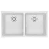 Franke - Maris Undermount 33-in x 18.94-in Granite Double Bowl Kitchen Sink in Polar White - Polar White