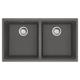 Franke - Maris Undermount 33-in x 18.94-in Granite Double Bowl Kitchen Sink in Stone Grey - Stone Grey