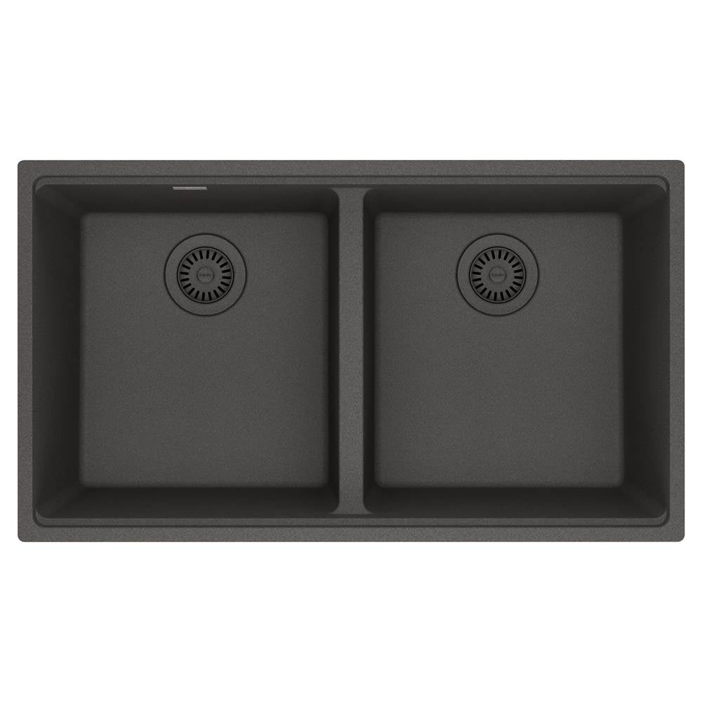 Franke - Maris Undermount 33-in x 18.94-in Granite Double Bowl Kitchen Sink in Slate Grey