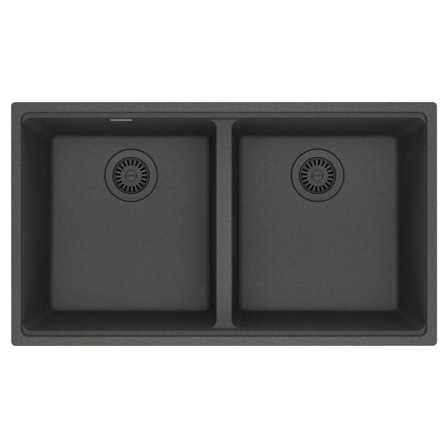 Franke - Maris Undermount 33-in x 18.94-in Granite Double Bowl Kitchen Sink in Slate Grey