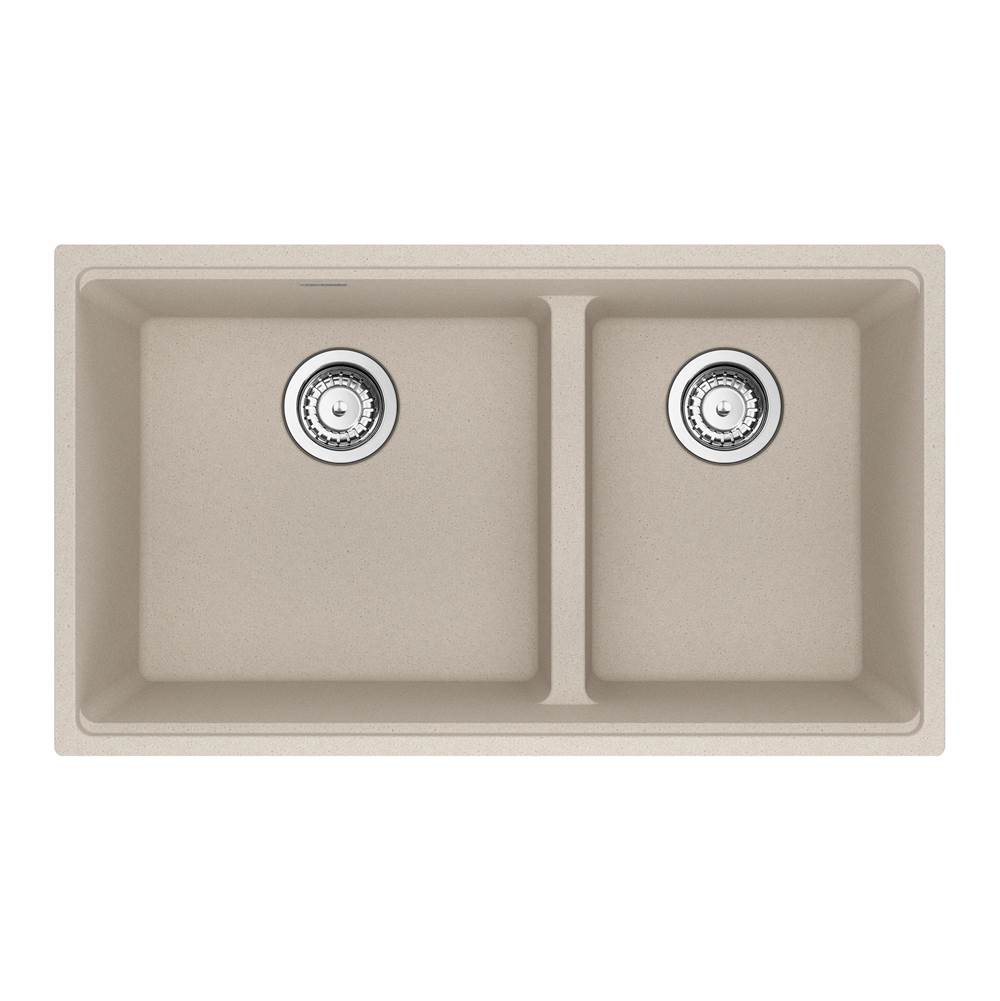 Franke - Maris Undermount 31-in x 17.81-in Granite Double Bowl Kitchen Sink in Champagne - Champagne