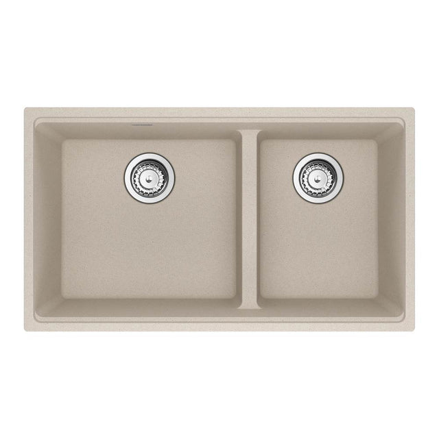 Franke - Maris Undermount 31-in x 17.81-in Granite Double Bowl Kitchen Sink in Champagne - Champagne