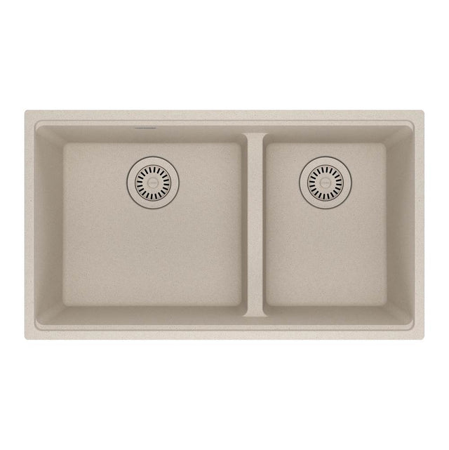 Franke - Maris Undermount 31-in x 17.81-in Granite Double Bowl Kitchen Sink in Champagne - Champagne