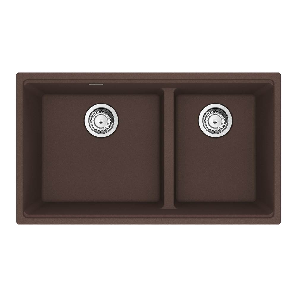 Franke - Maris Undermount 31-in x 17.81-in Granite Double Bowl Kitchen Sink in Mocha - Mocha