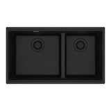 Franke - Maris Undermount 31-in x 17.81-in Granite Double Bowl Kitchen Sink in Onyx - Onyx