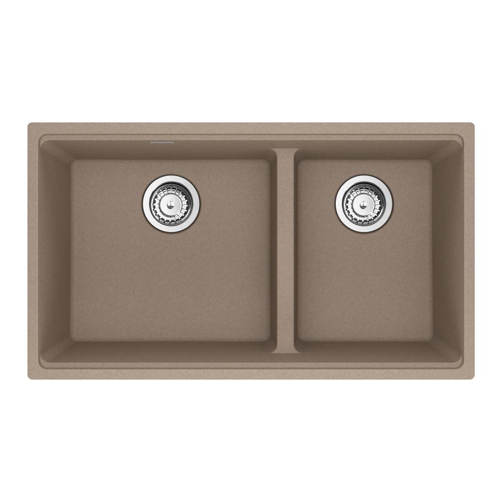 Franke - Maris Undermount 31-in x 17.81-in Granite Double Bowl Kitchen Sink in Oyster - Oyster