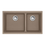 Franke - Maris Undermount 31-in x 17.81-in Granite Double Bowl Kitchen Sink in Oyster - Oyster