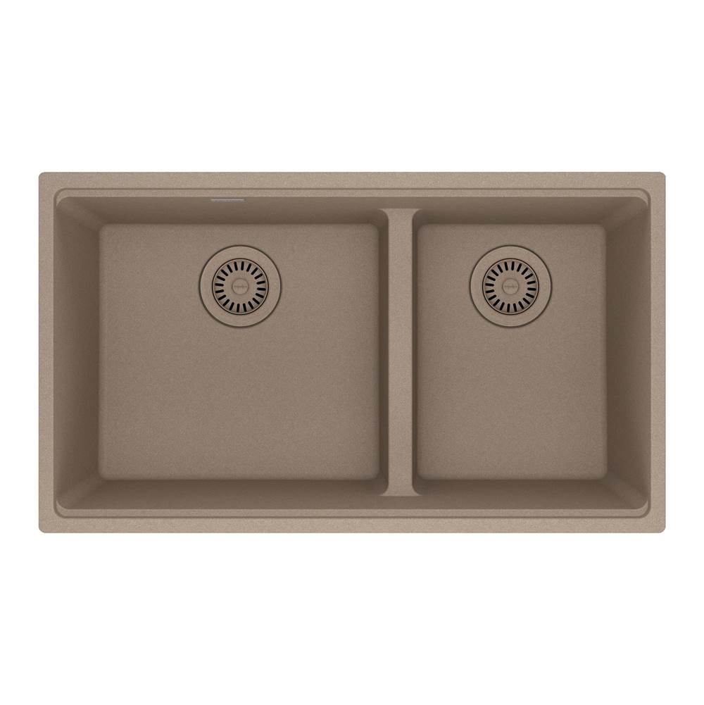 Franke - Maris Undermount 31-in x 17.81-in Granite Double Bowl Kitchen Sink in Oyster - Oyster