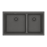 Franke - Maris Undermount 31-in x 17.81-in Granite Double Bowl Kitchen Sink in Stone Grey - Stone Grey