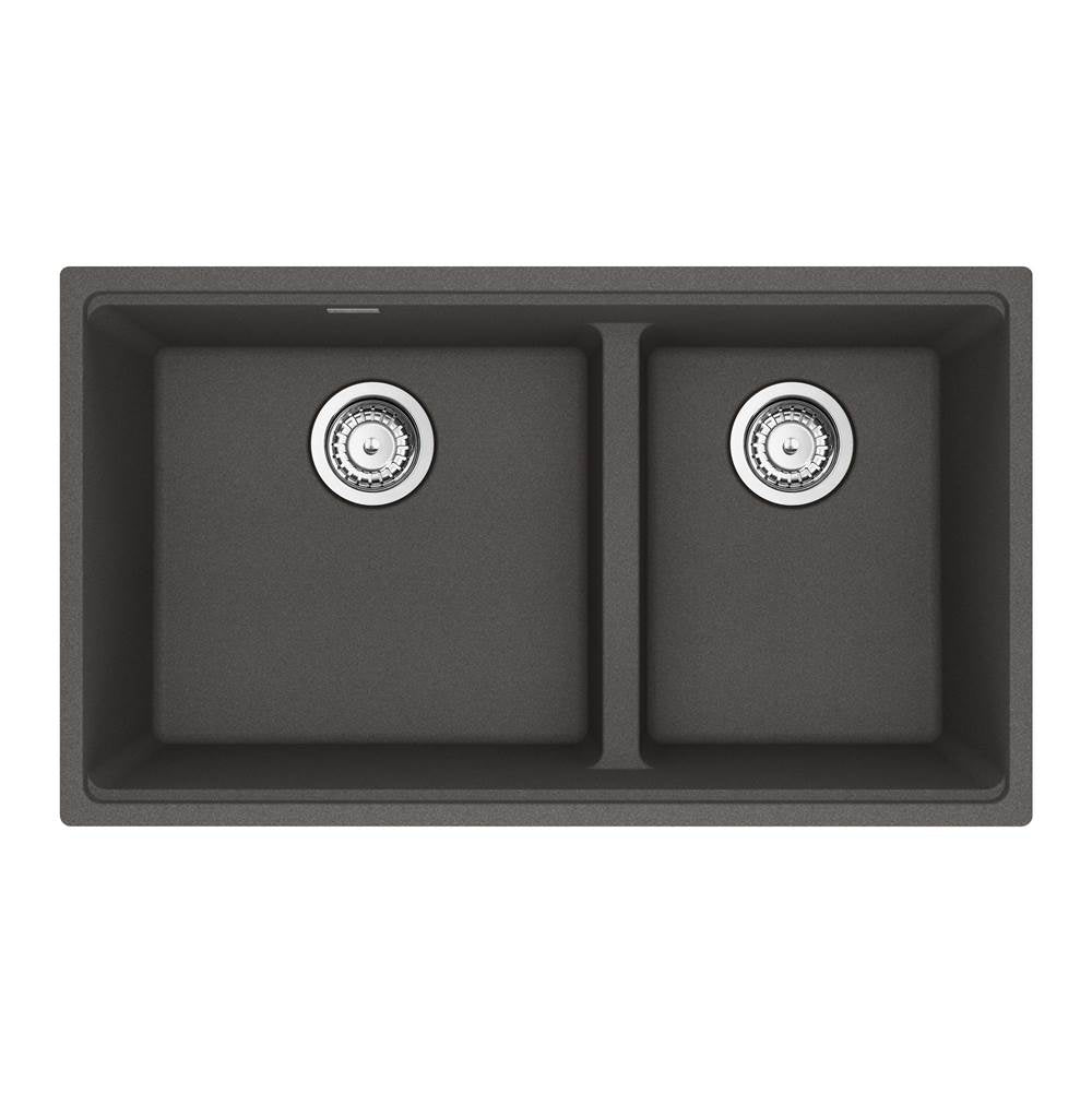 Franke - Maris Undermount 31-in x 17.81-in Granite Double Bowl Kitchen Sink in Slate Grey