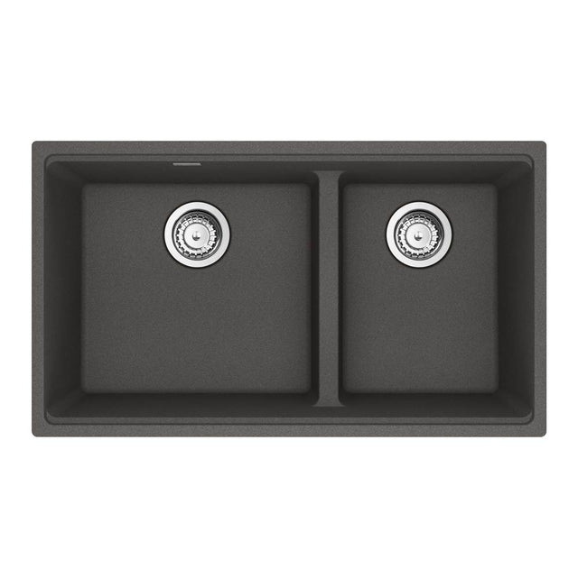 Franke - Maris Undermount 31-in x 17.81-in Granite Double Bowl Kitchen Sink in Slate Grey