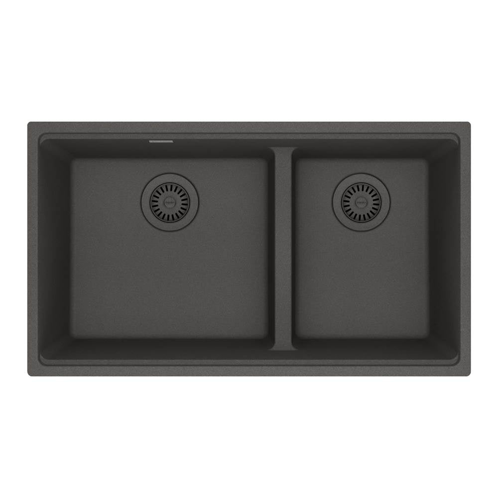 Franke - Maris Undermount 31-in x 17.81-in Granite Double Bowl Kitchen Sink in Slate Grey