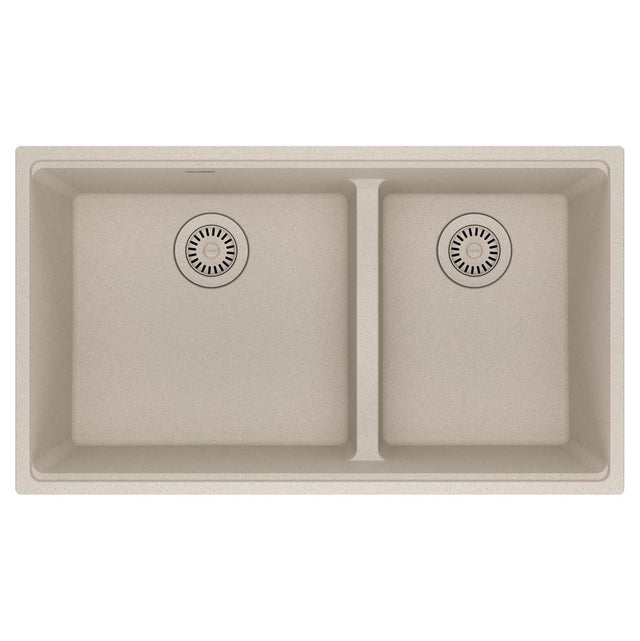 Franke - Maris Undermount 33-in x 18.94-in Granite Double Bowl Kitchen Sink in Champagne - Champagne