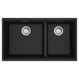 Franke - Maris Undermount 33-in x 18.94-in Granite Double Bowl Kitchen Sink in Matte Black - Matte Black