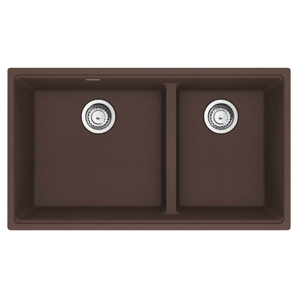 Franke - Maris Undermount 33-in x 18.94-in Granite Double Bowl Kitchen Sink in Mocha - Mocha