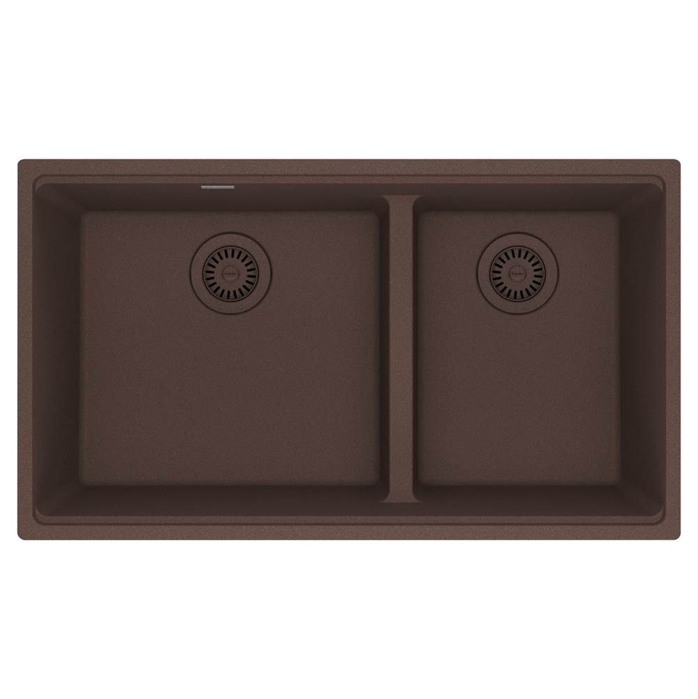 Franke - Maris Undermount 33-in x 18.94-in Granite Double Bowl Kitchen Sink in Mocha - Mocha