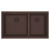 Franke - Maris Undermount 33-in x 18.94-in Granite Double Bowl Kitchen Sink in Mocha - Mocha