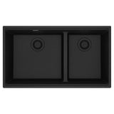 Franke - Maris Undermount 33-in x 18.94-in Granite Double Bowl Kitchen Sink in Onyx - Onyx