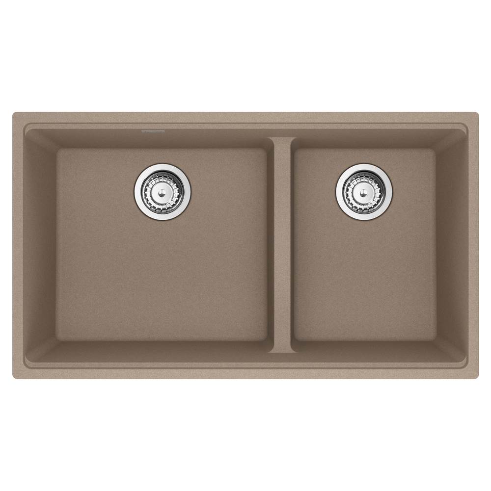 Franke - Maris Undermount 33-in x 18.94-in Granite Double Bowl Kitchen Sink in Oyster - Oyster