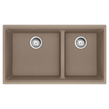 Franke - Maris Undermount 33-in x 18.94-in Granite Double Bowl Kitchen Sink in Oyster - Oyster