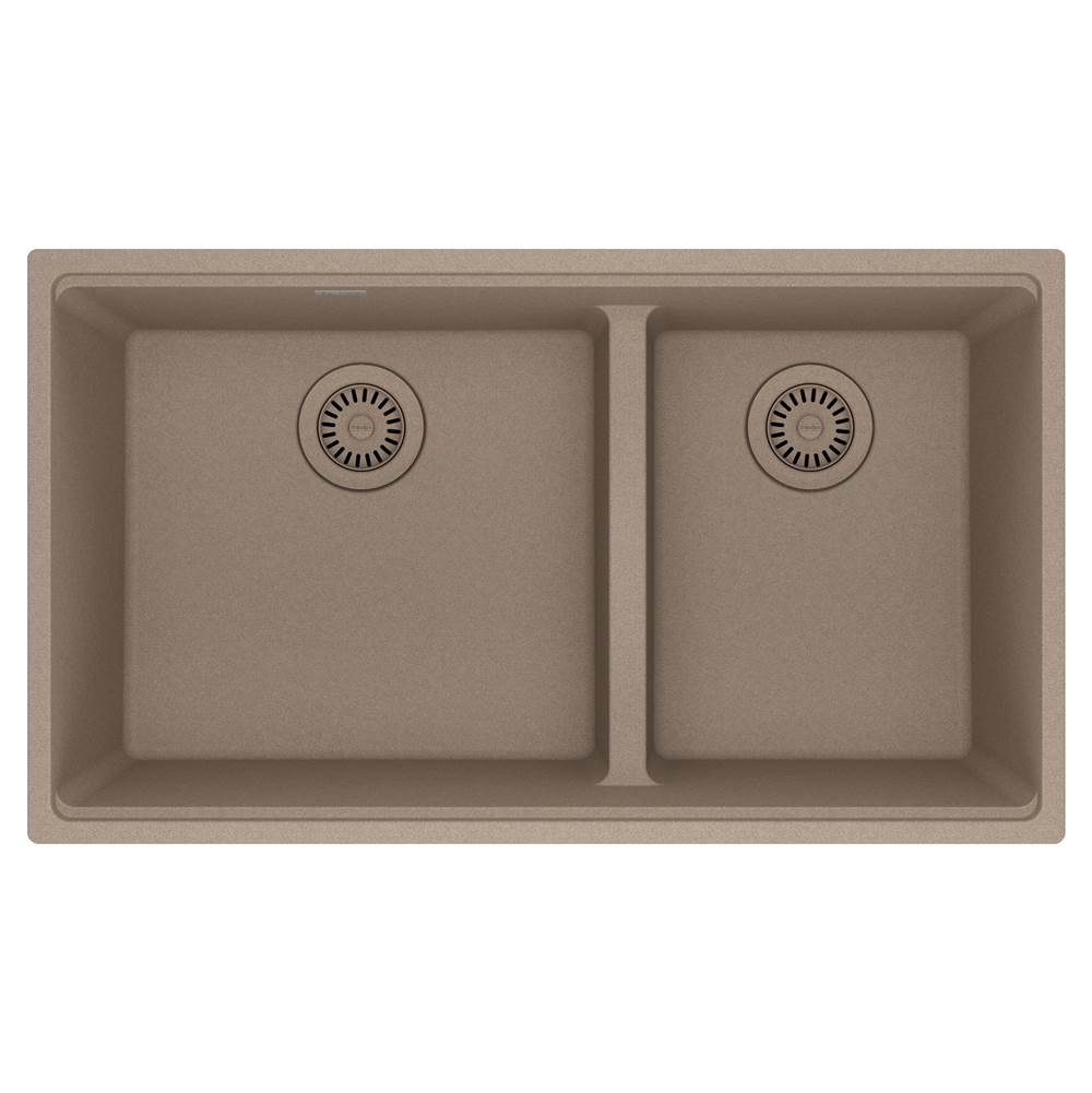 Franke - Maris Undermount 33-in x 18.94-in Granite Double Bowl Kitchen Sink in Oyster - Oyster