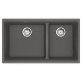Franke - Maris Undermount 33-in x 18.94-in Granite Double Bowl Kitchen Sink in Stone Grey - Stone Grey