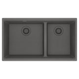 Franke - Maris Undermount 33-in x 18.94-in Granite Double Bowl Kitchen Sink in Stone Grey - Stone Grey