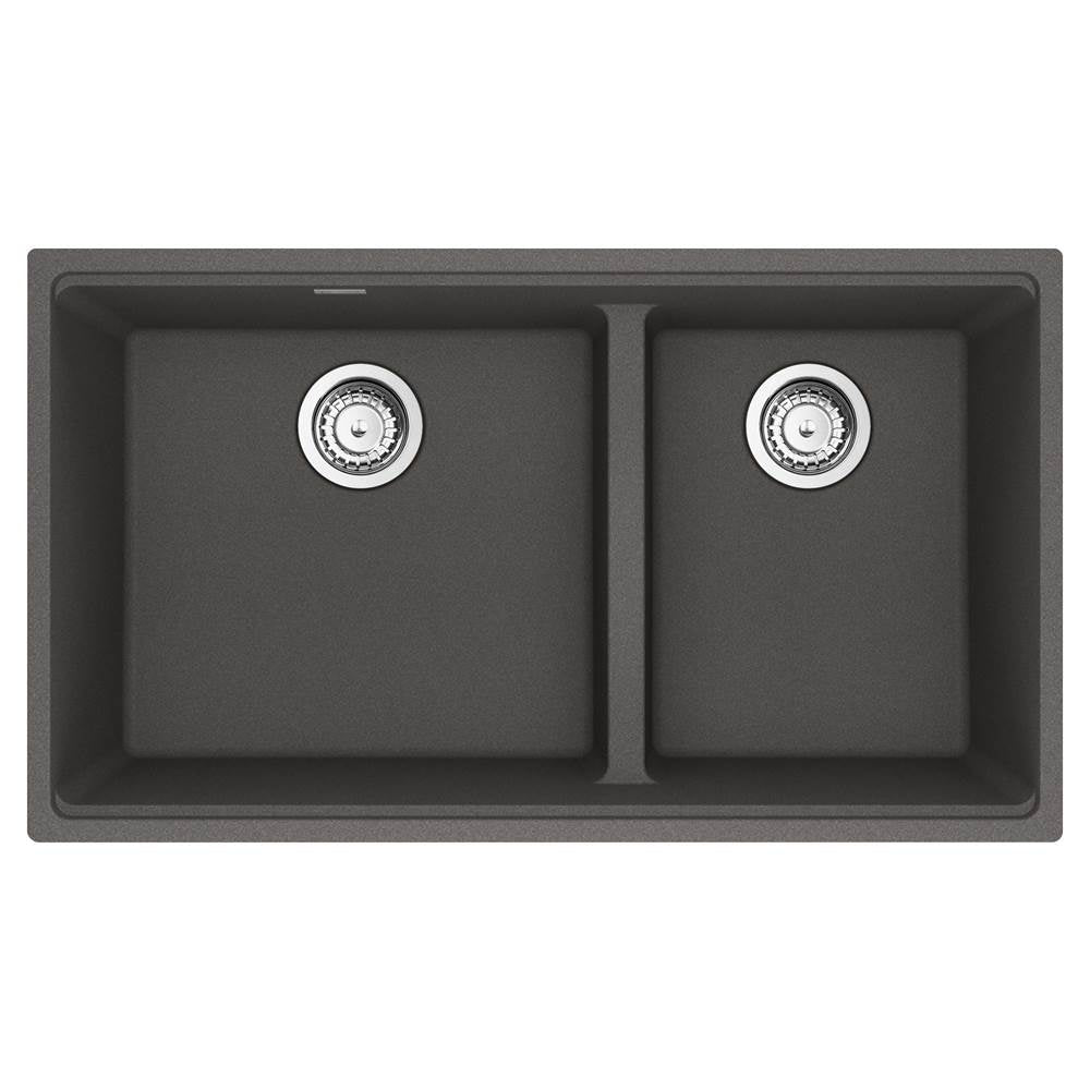 Franke - Maris Undermount 33-in x 18.94-in Granite Double Bowl Kitchen Sink in Slate Grey