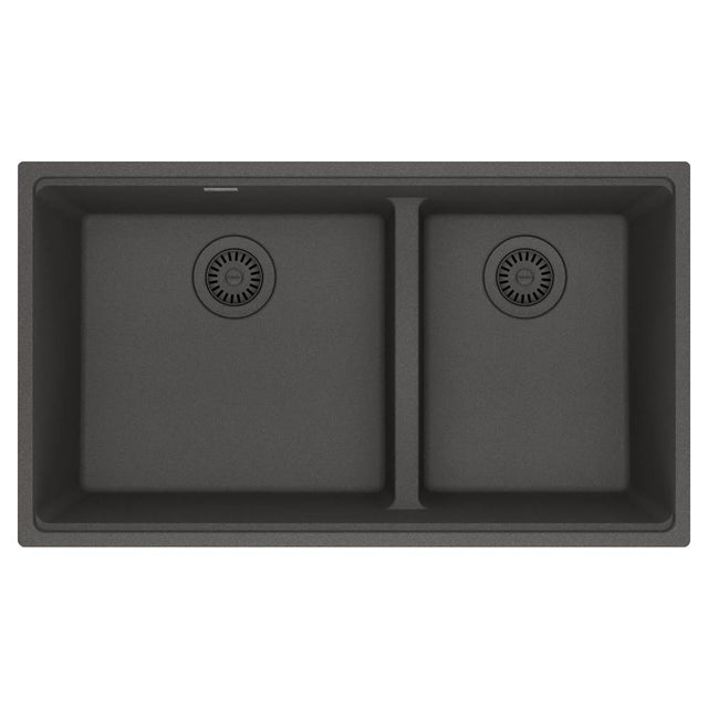 Franke - Maris Undermount 33-in x 18.94-in Granite Double Bowl Kitchen Sink in Slate Grey