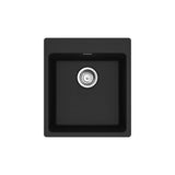 Franke - Maris Dual Mount 17.31-in x 19.69-in Granite Single Bowl Bar / Prep Sink in Matte Black - Matte Black