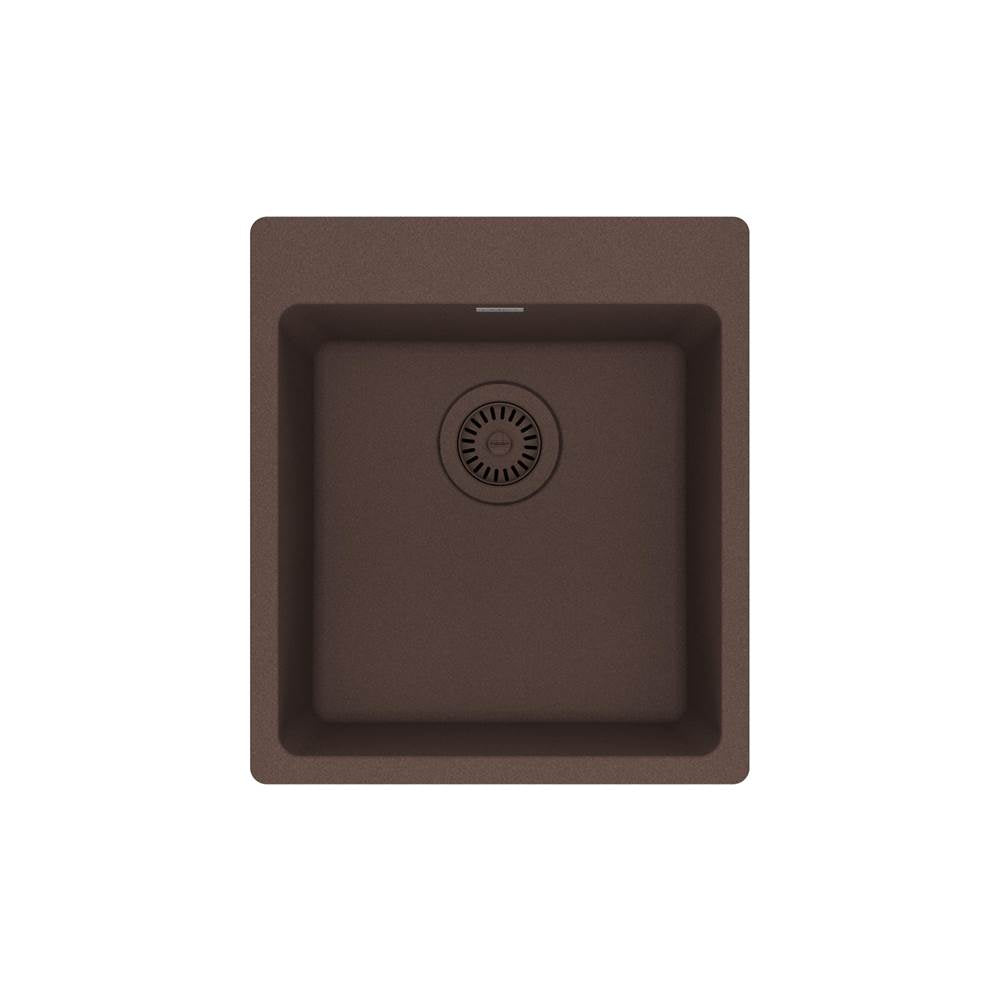 Franke - Maris Dual Mount 17.31-in x 19.69-in Granite Single Bowl Bar / Prep Sink in Mocha - Mocha