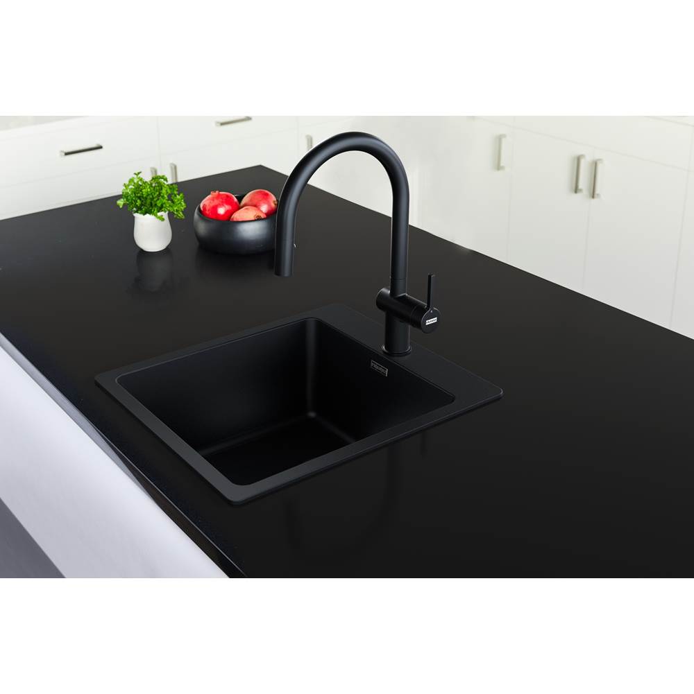 Maris Dual Mount 17.31-in x 19.69-in Granite Single Bowl Bar / Prep Sink in Champagne