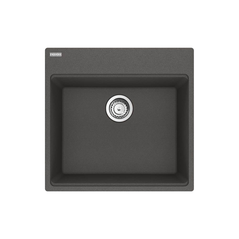 Franke - Maris Topmount 21.6-in x 20.8-in Granite Single Bowl Kitchen Sink in Slate Grey