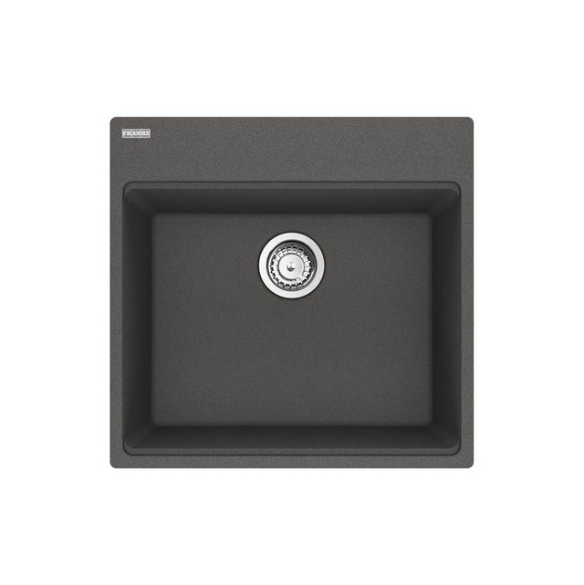 Franke - Maris Topmount 21.6-in x 20.8-in Granite Single Bowl Kitchen Sink in Slate Grey
