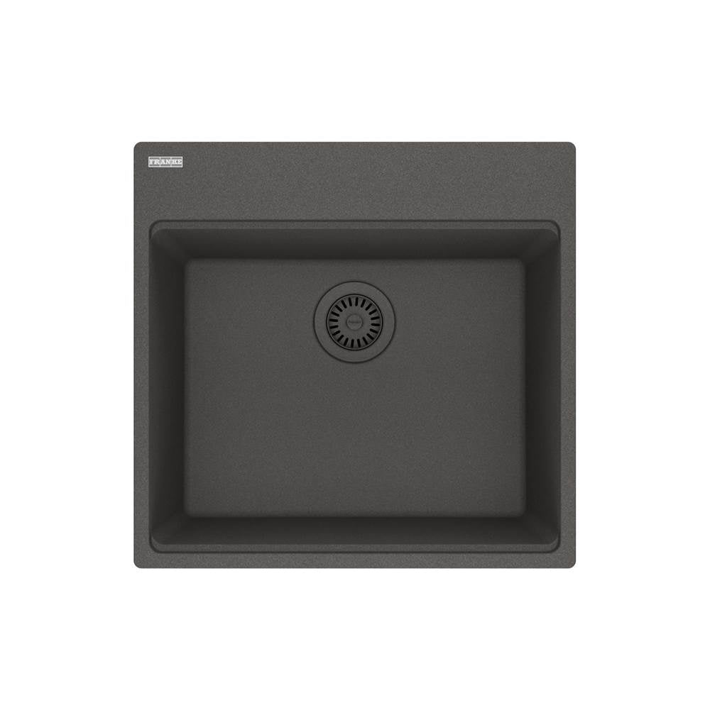 Franke - Maris Topmount 21.6-in x 20.8-in Granite Single Bowl Kitchen Sink in Slate Grey