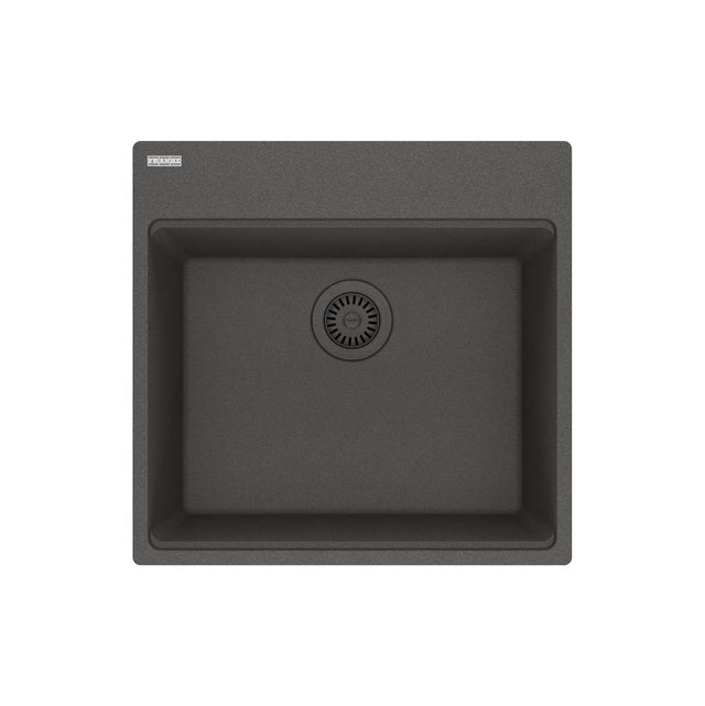 Franke - Maris Topmount 21.6-in x 20.8-in Granite Single Bowl Kitchen Sink in Slate Grey