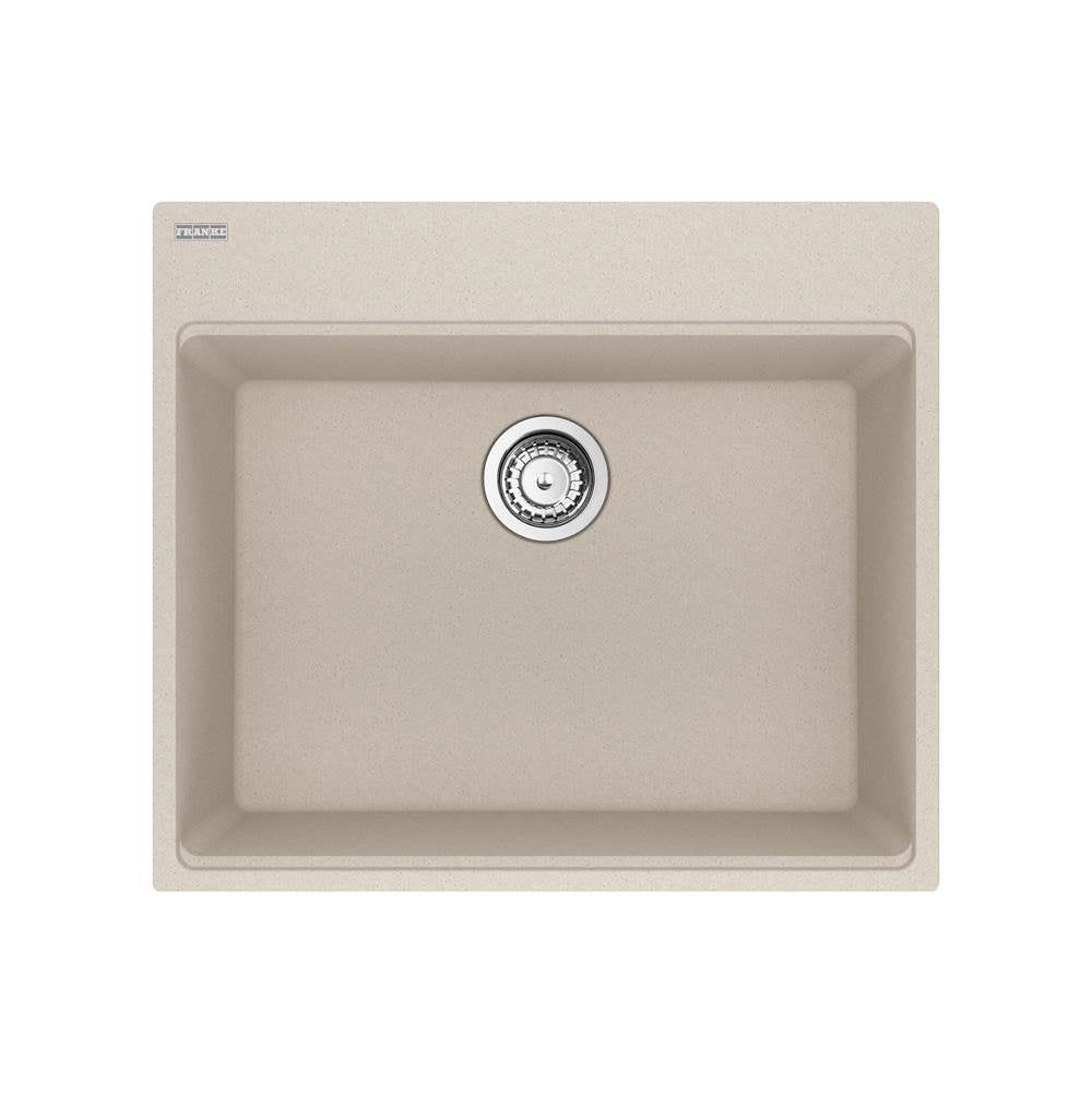 Franke - Maris Topmount 25-in x 22-in Granite Single Bowl Kitchen Sink in Champagne - Champagne