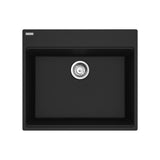 Franke - Maris Topmount 25-in x 22-in Granite Single Bowl Kitchen Sink in Matte Black - Matte Black