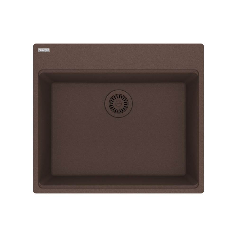 Franke - Maris Topmount 25-in x 22-in Granite Single Bowl Kitchen Sink in Mocha - Mocha