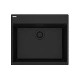Franke - Maris Topmount 25-in x 22-in Granite Single Bowl Kitchen Sink in Onyx - Onyx
