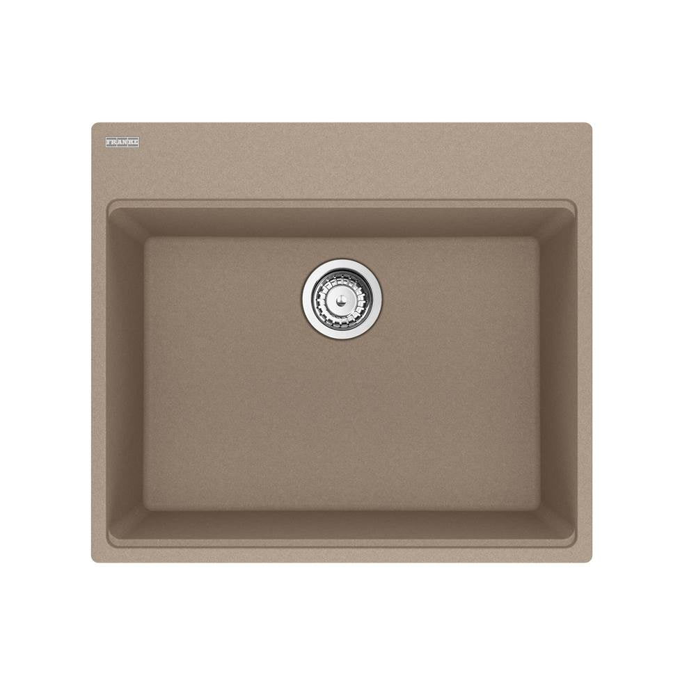 Franke - Maris Topmount 25-in x 22-in Granite Single Bowl Kitchen Sink in Oyster - Oyster