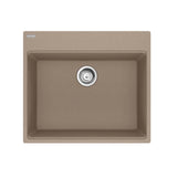 Franke - Maris Topmount 25-in x 22-in Granite Single Bowl Kitchen Sink in Oyster - Oyster