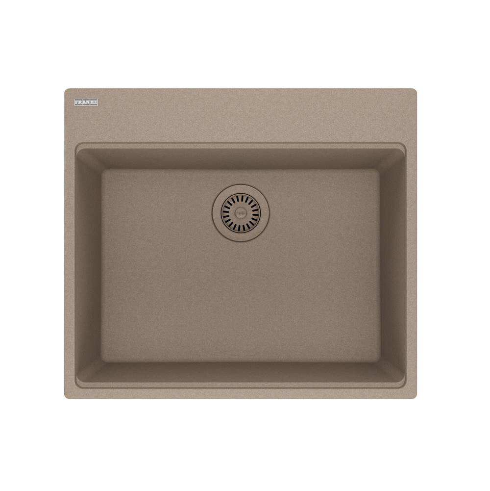 Franke - Maris Topmount 25-in x 22-in Granite Single Bowl Kitchen Sink in Oyster - Oyster
