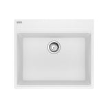 Franke - Maris Topmount 25-in x 22-in Granite Single Bowl Kitchen Sink in Polar White - Polar White