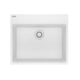 Franke - Maris Topmount 25-in x 22-in Granite Single Bowl Kitchen Sink in Polar White - Polar White