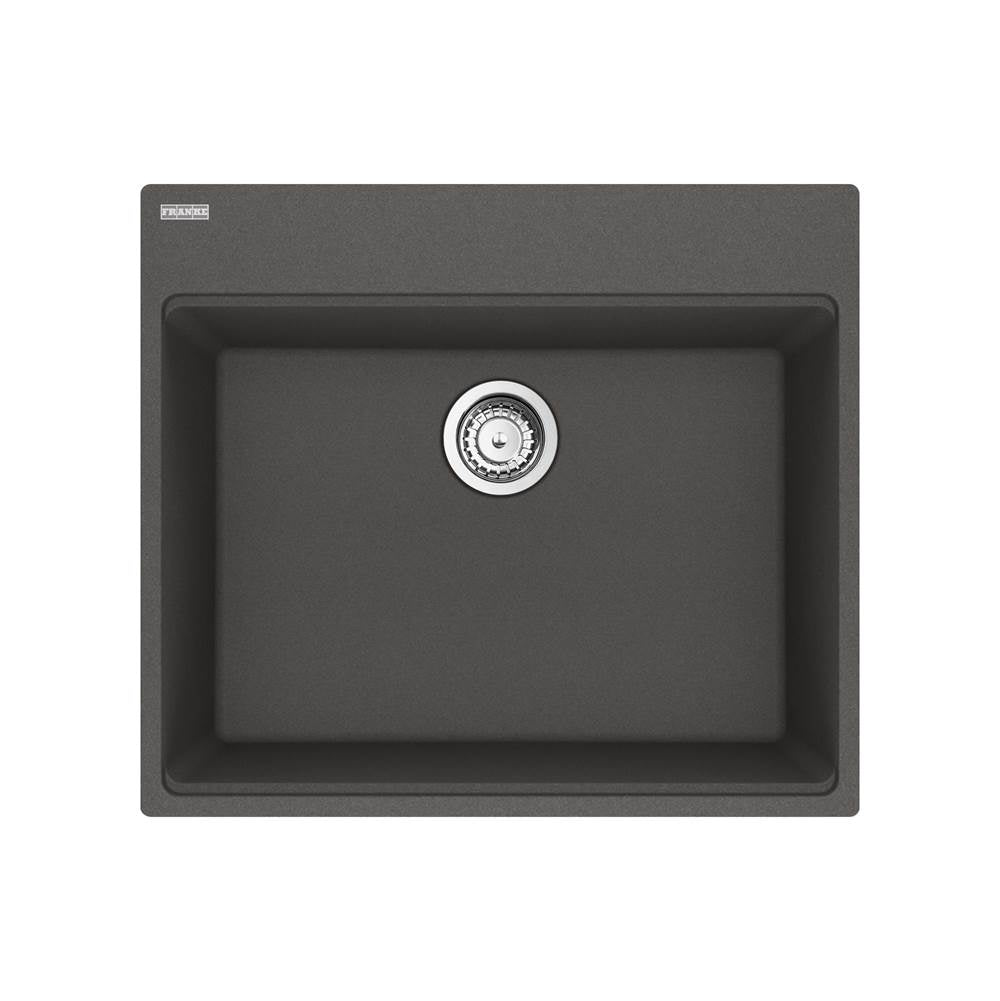Franke - Maris Topmount 25-in x 22-in Granite Single Bowl Kitchen Sink in Slate Grey