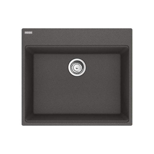 Franke - Maris Topmount 25-in x 22-in Granite Single Bowl Kitchen Sink in Slate Grey