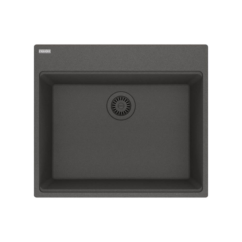 Franke - Maris Topmount 25-in x 22-in Granite Single Bowl Kitchen Sink in Slate Grey