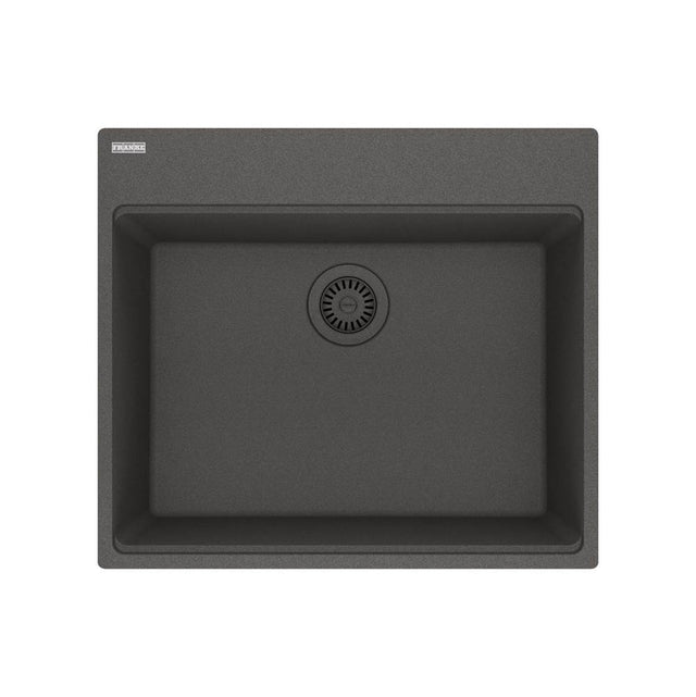 Franke - Maris Topmount 25-in x 22-in Granite Single Bowl Kitchen Sink in Slate Grey